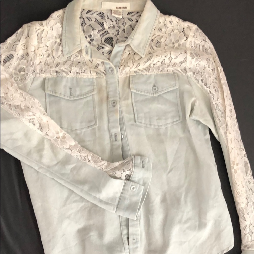 Jean lace top